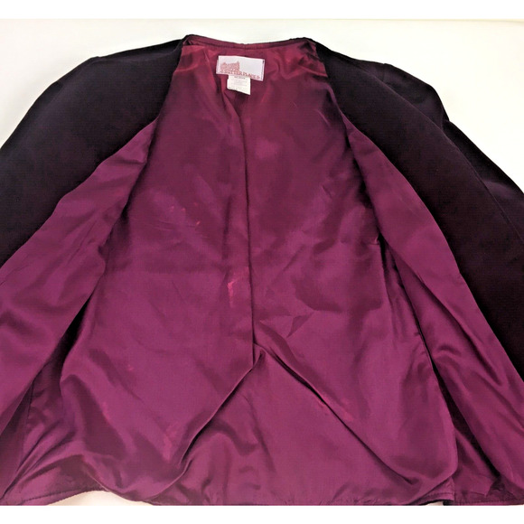 renaissance Ren Faire Womens Velvet jacket lined Size 8 Plum Black Boho - Picture 5 of 16